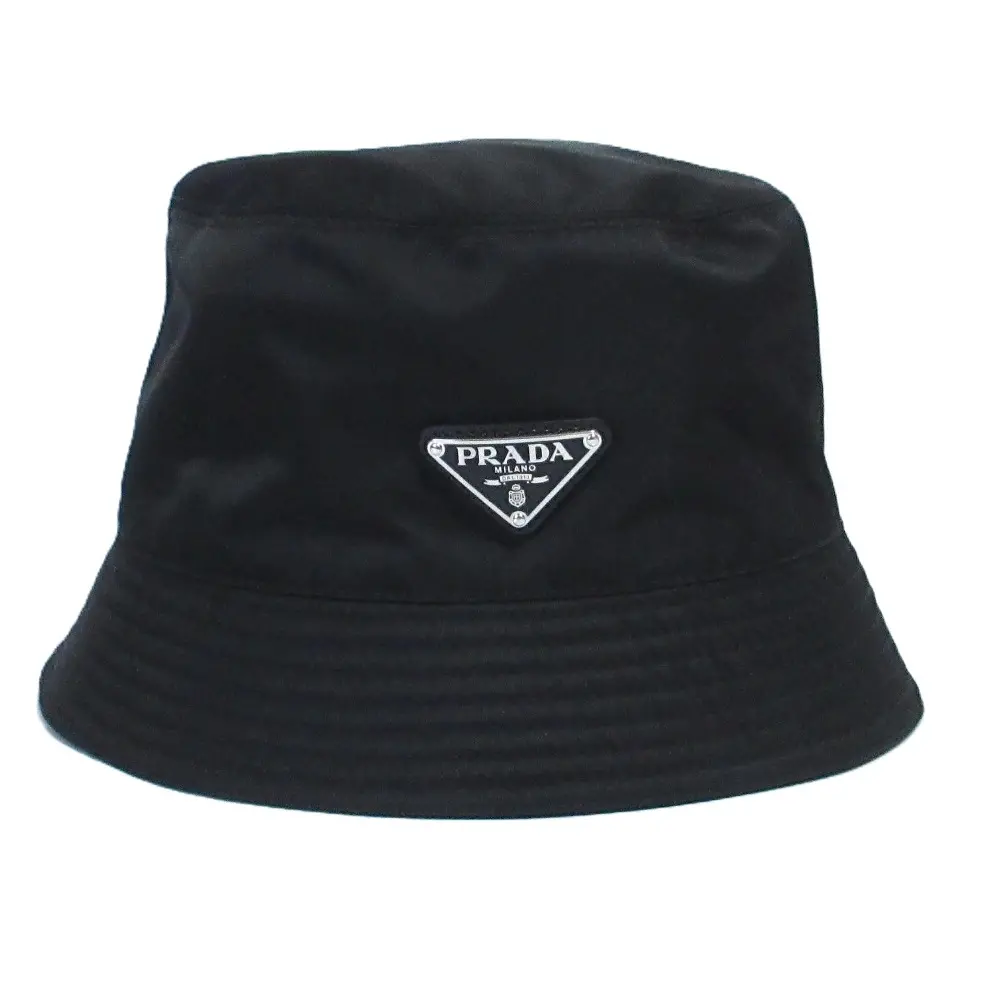 PRADA プラダ Re-Nylon リナイロン トライアングルロゴプレート バケットハット 帽子 1HC137 サイズL ブラック