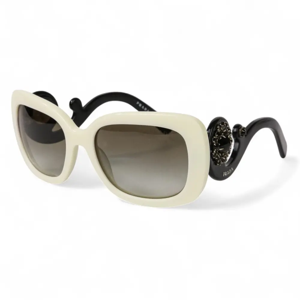 PRADA プラダ バロック ビジュー サングラス SPR33P 7S3-0A7 ホワイト ブラック