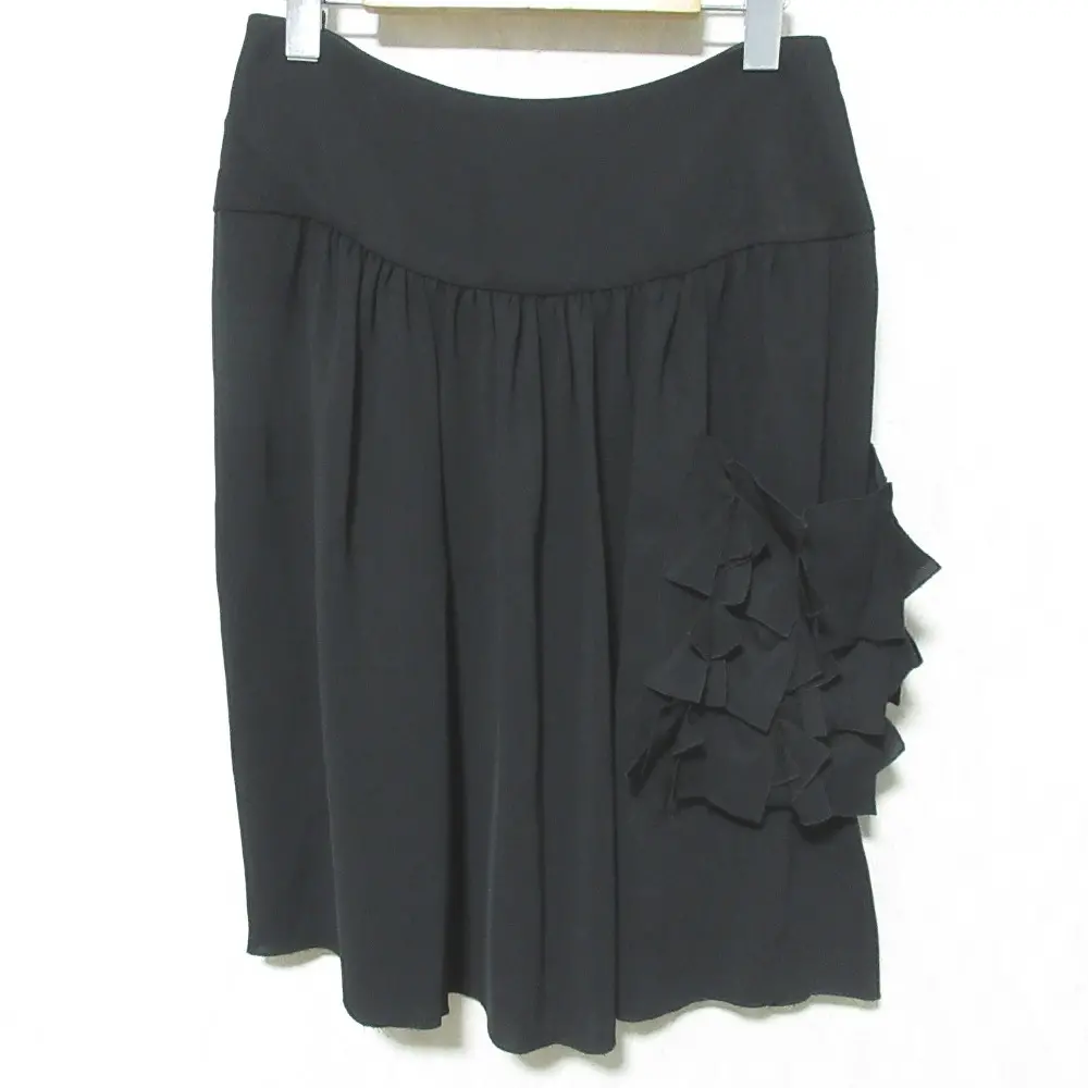 PRADA プラダ フリルポケット ストレッチ スカート サイズ42 ブラック