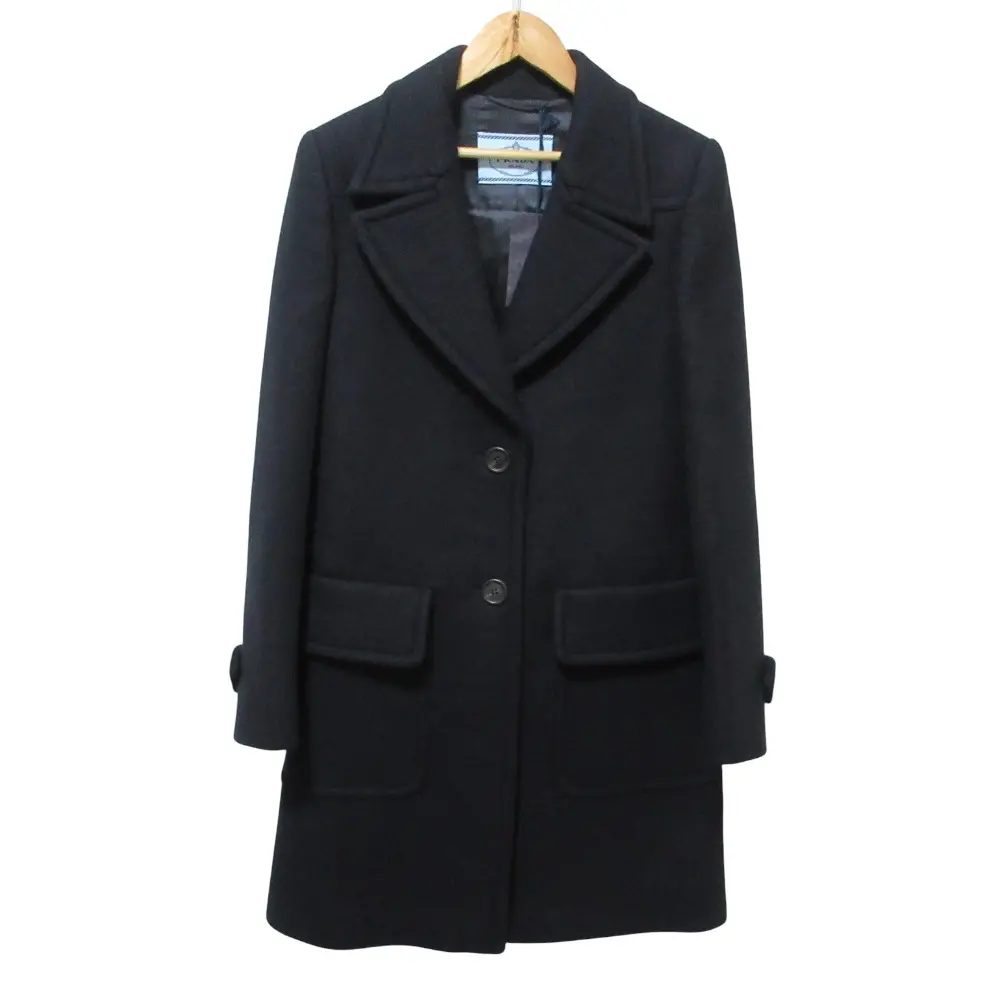 PRADA プラダ ウールメルトン チェスターコート サイズ38 ネイビー