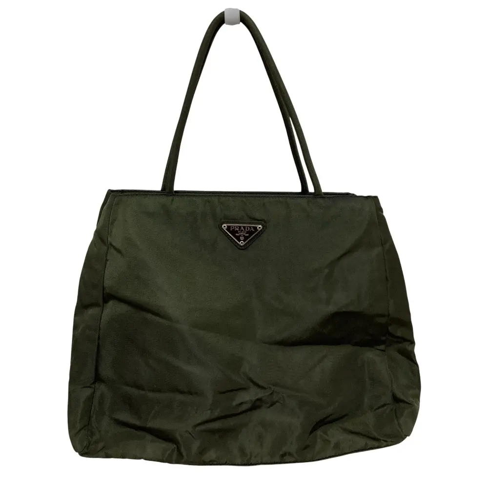PRADA プラダ トライアングルロゴプレート ナイロン トートバッグ B3864 ダークグリーン