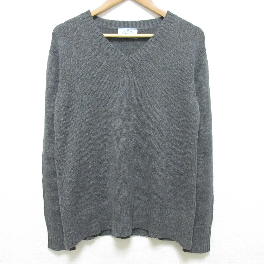 PRADA プラダ Vネック カシミヤニット セーター サイズ44 グレー