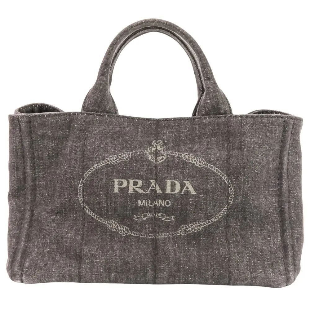 PRADA プラダ カナパ デニム 2way トートバッグ 1BG439 ブラック