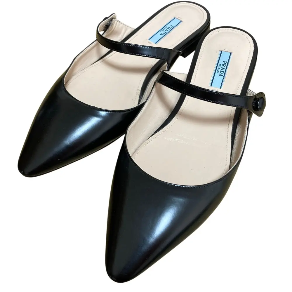PRADA プラダ メリージェーン ミュールサンダル サイズ38.5 25.5cm相当 ブラック