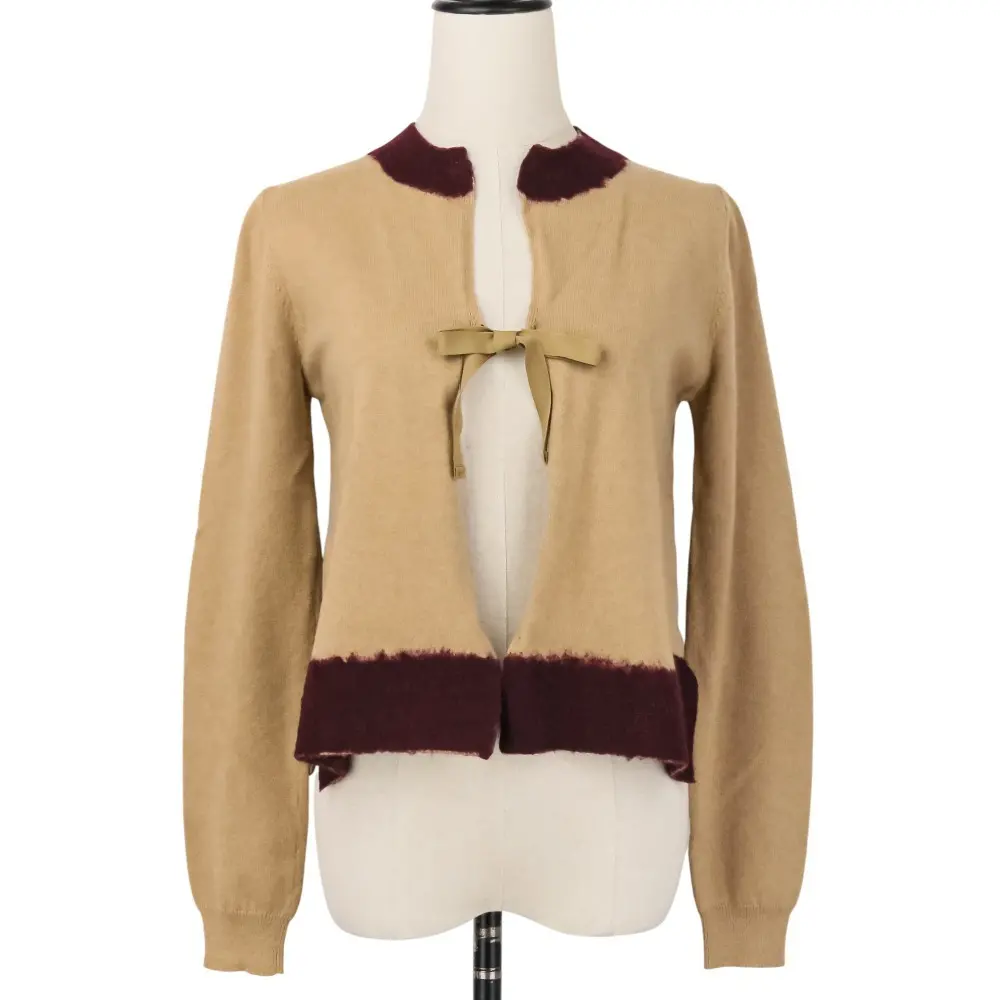 PRADA プラダ カシミヤ100％ ニットカーディガン P25484 サイズ40 ベージュ
