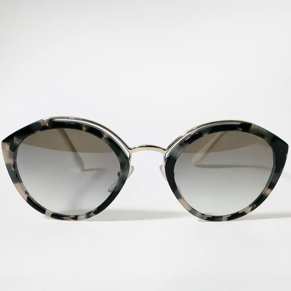 PRADA プラダ フルリム サングラス 眼鏡 アイウェア SPR18U 53□24-140 ブラック オフホワイト マーブルカラー