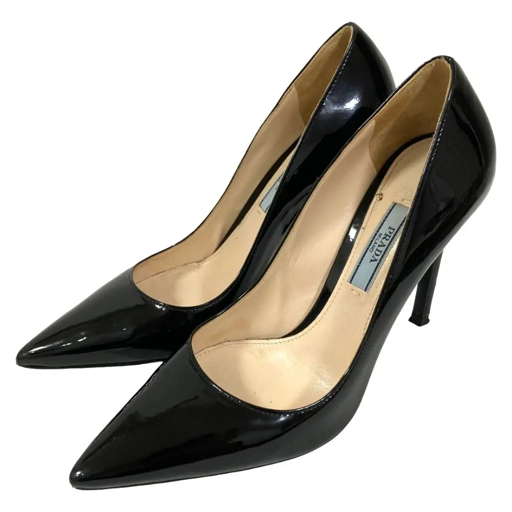 PRADA プラダ パテントレザー ポインテッドトゥパンプス サイズ36.5 約23.5cm ブラック