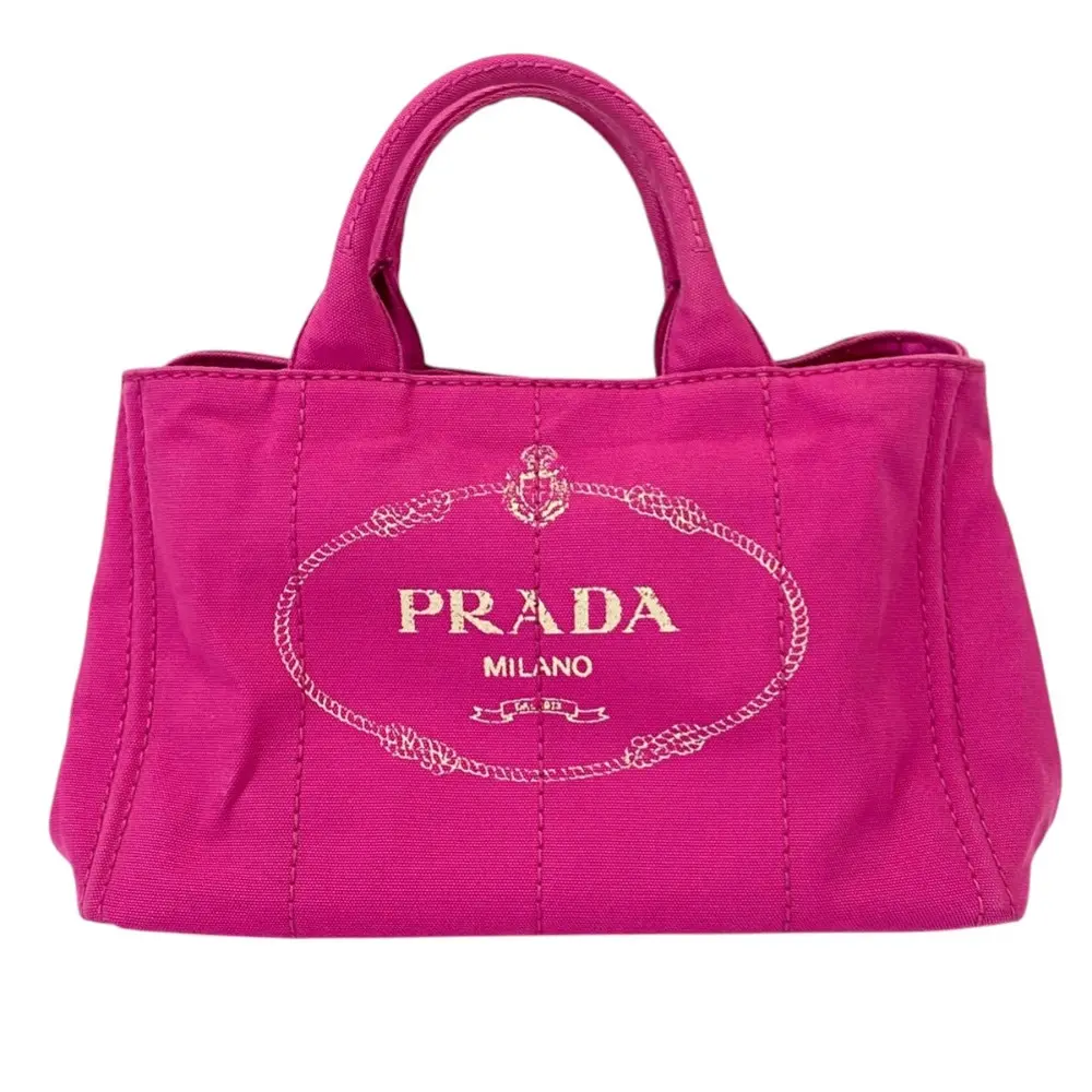 PRADA プラダ カナパ キャンバス 2WAY トートバッグ 1BG642 ピンク