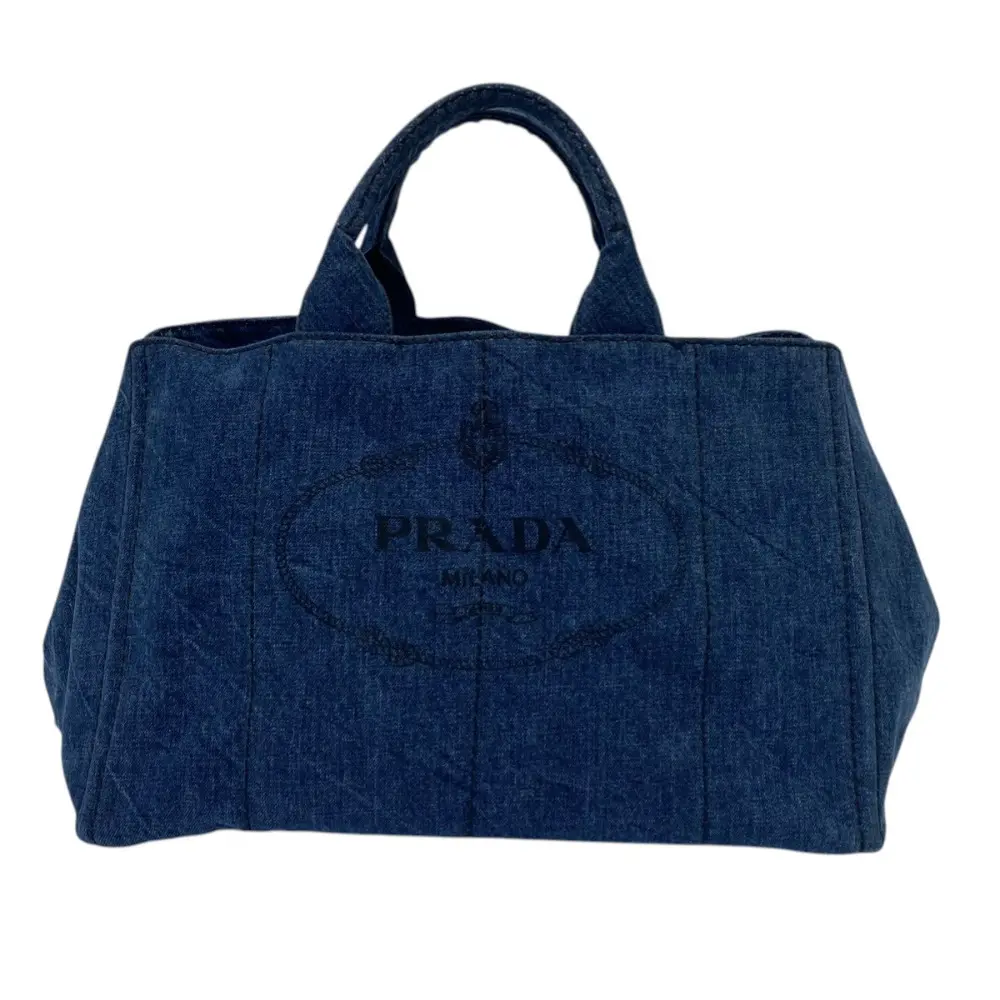 PRADA プラダ カナパ デニム トートバッグ 1BG642 ブルー