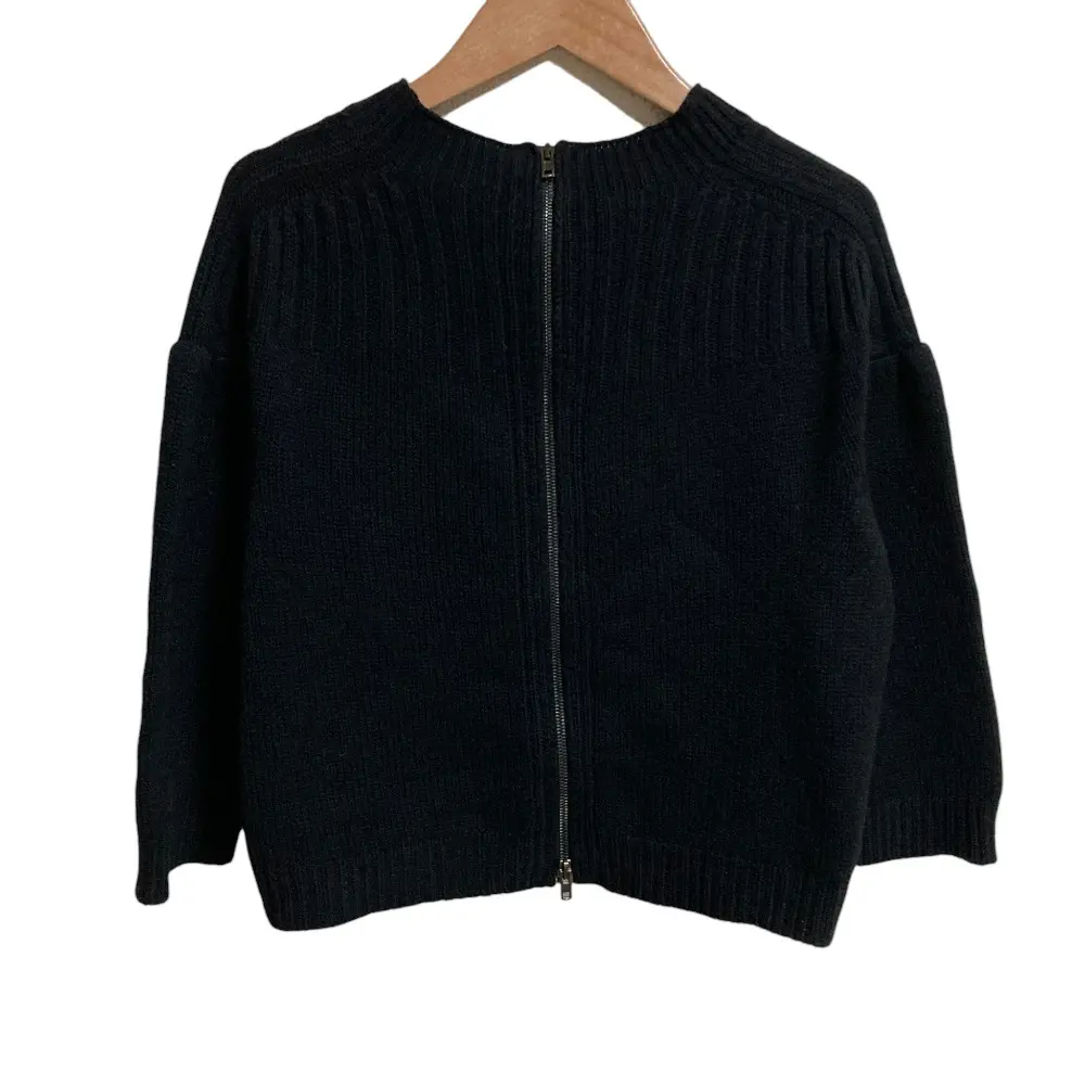 PRADA プラダ カシミヤ100％ 2WAY クロップド ニット プルオーバー カーディガン サイズ38 ブラック