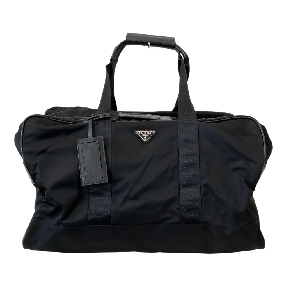 PRADA プラダ テスートナイロン サフィアーノ レザー ボストンバッグ V70S ブラック