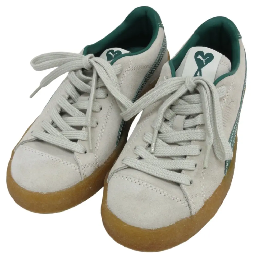 PUMA AMI PARIS プーマ アミパリス SUEDE CREPE スウェード スニーカー 24cm ベージュ グリーン