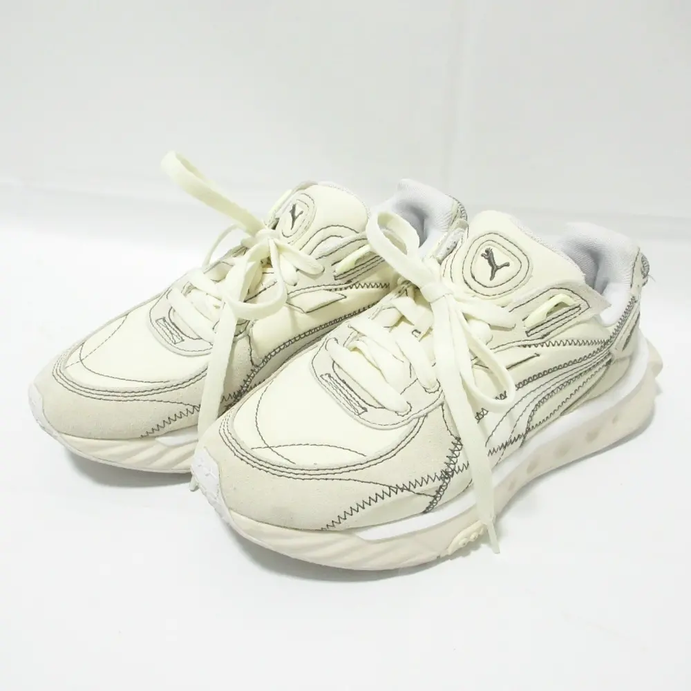 PUMA プーマ Wild Rider embroidered ワイルドライダー エンブロイダード ローカット スニーカー 383698-03 23cm ベージュ