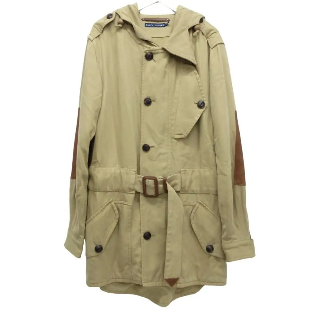 RALPH LAUREN ラルフローレン エルボーパッチ サファリコート ミリタリーコート S ベージュ