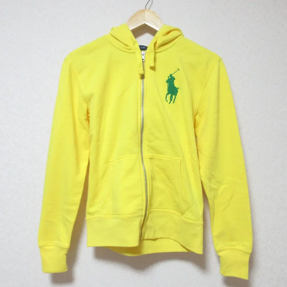 RALPH LAUREN ラルフローレン ビッグポニー ジップアップ スウェットパーカー フーディー M イエロー