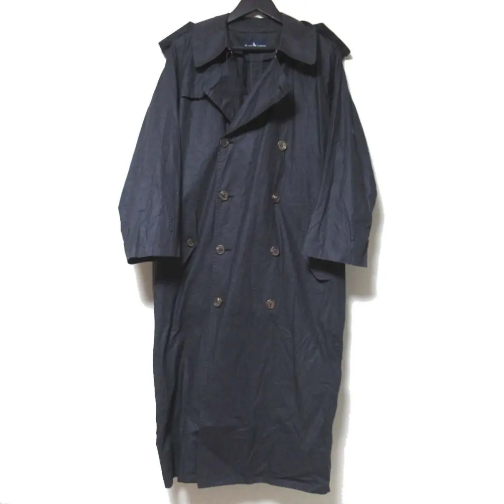 RALPH LAUREN ラルフローレン 一枚袖 ダブルブレスト トレンチコート スプリングコート 9サイズ ダークネイビー
