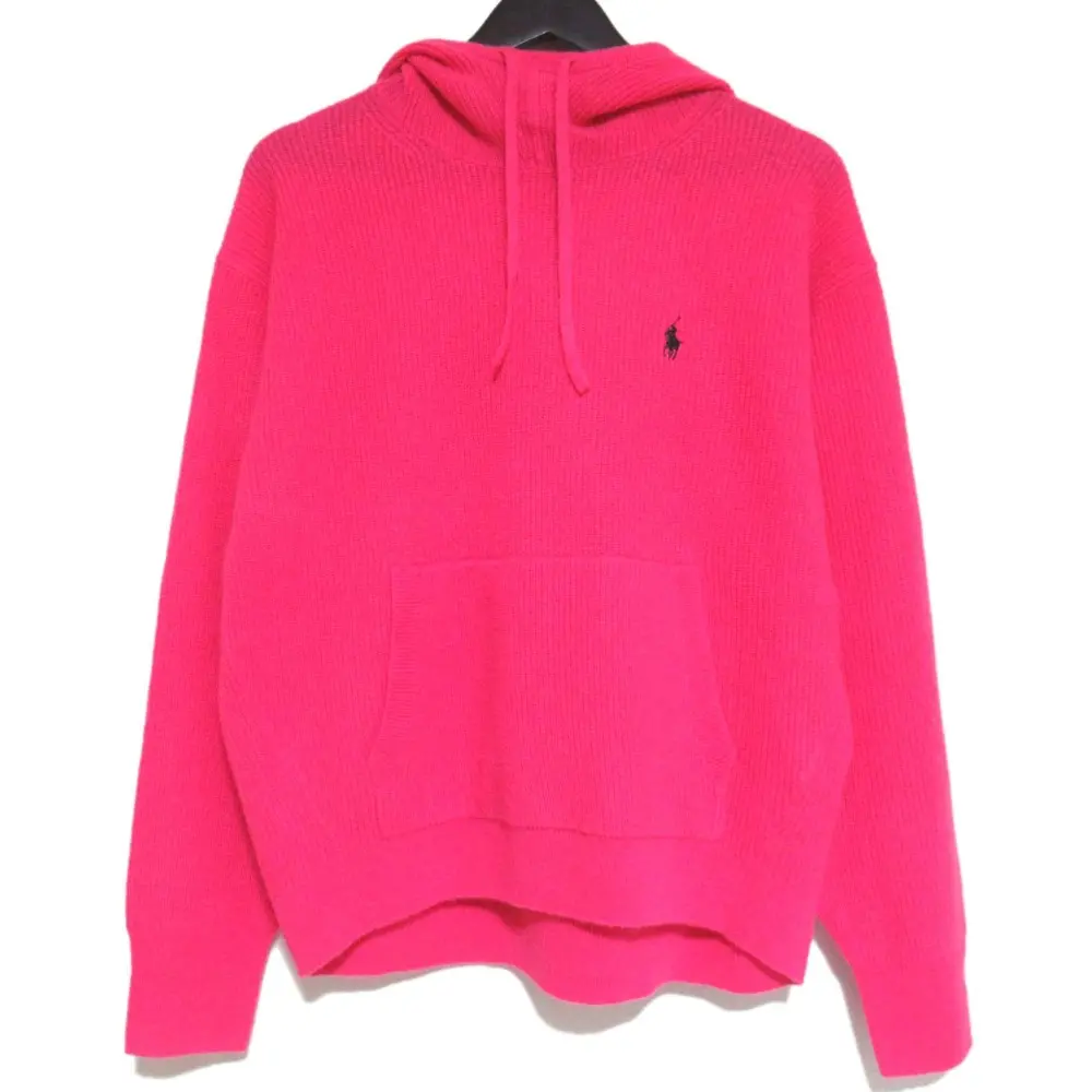 PINK PONY ピンクポニー ラルフローレン カシミヤ100％ ポニー刺繍 ニットフーディー パーカー Mサイズ フューシャピンク