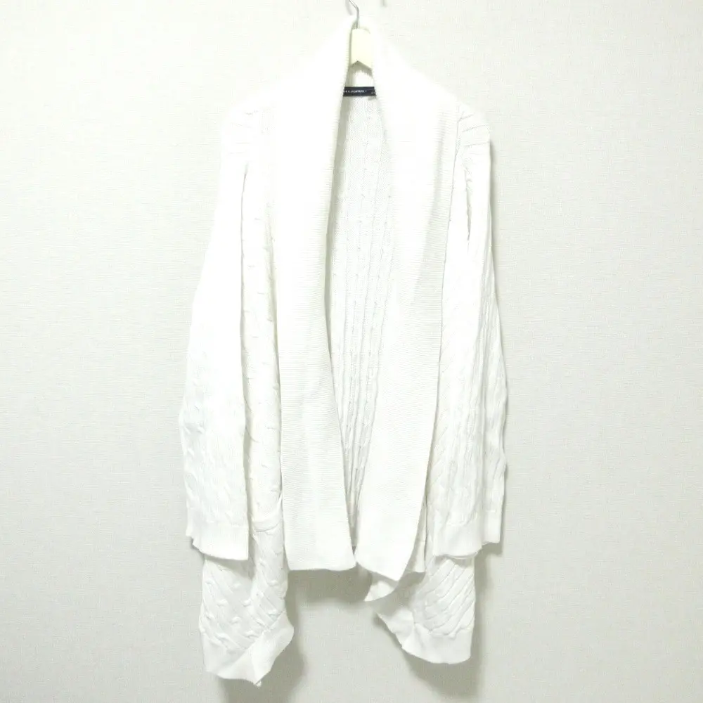 RALPH LAUREN ラルフローレン ケーブルニット フロントオープン 羽織カーディガン XL ホワイト