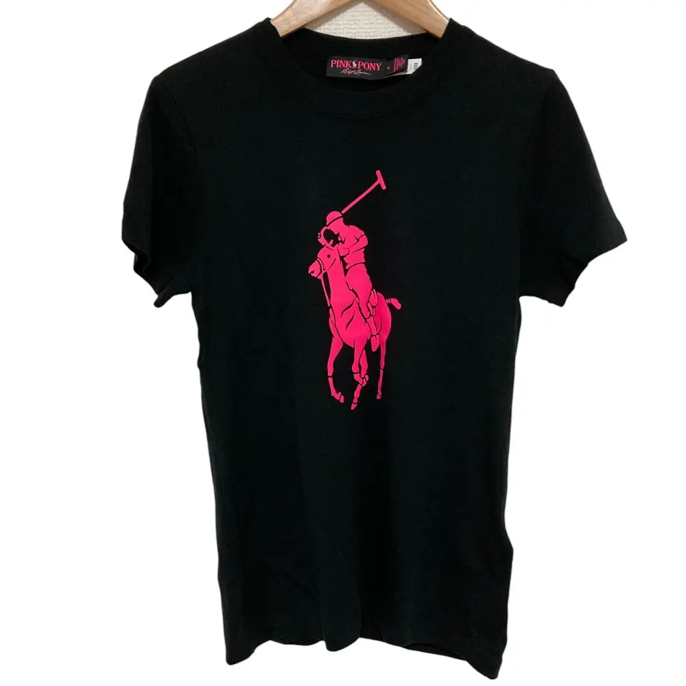 RALPH LAUREN ラルフローレン ピンクポニー ショートスリーブ クルーネック Tシャツ カットソー サイズМ ブラック