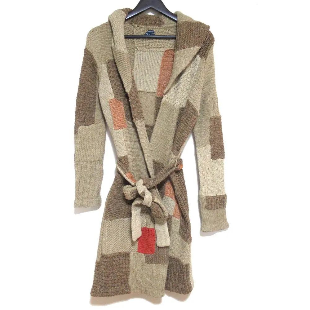 RALPH LAUREN ラルフローレン シルクリネン ショールカラー ガウン ニット カーディガン Sサイズ ブラウン系