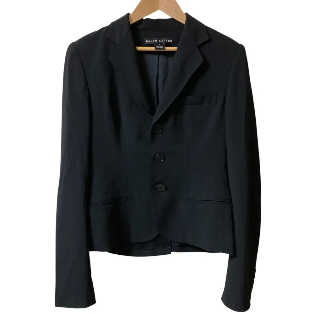 RALPH LAUREN BLACK LABEL ラルフローレン ブラックレーベル ストレッチ シングル テーラードジャケット サイズ6 ブラック