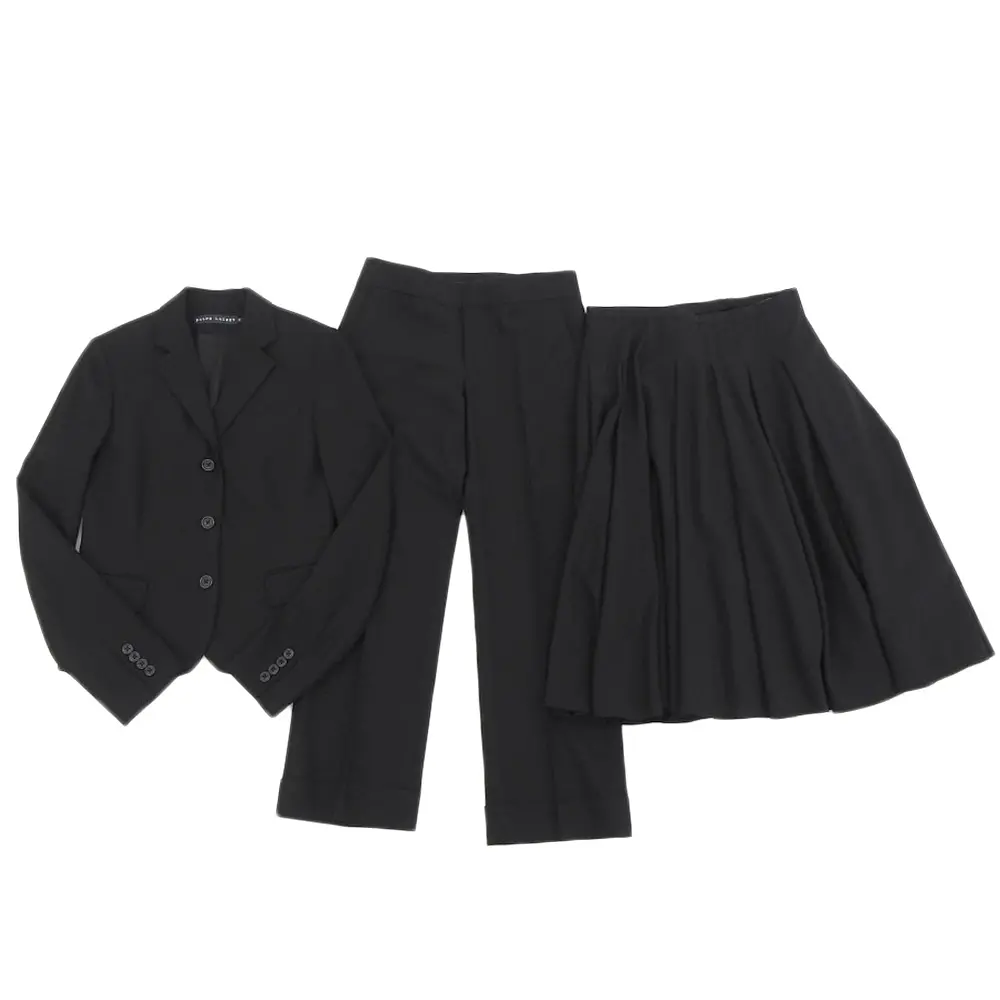 RALPH LAUREN ラルフローレン ジャケット パンツ スカート 3点 セットアップ スーツ 9/7 ブラック
