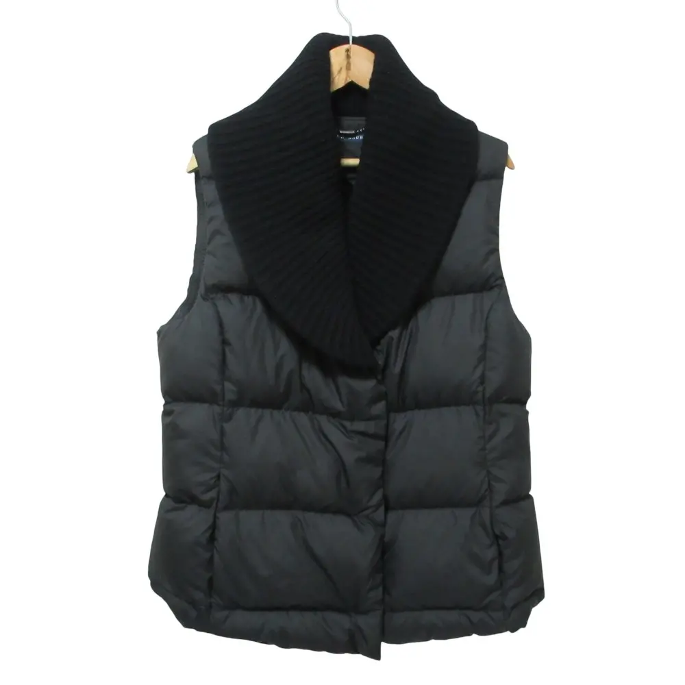 RALPH LAUREN ラルフローレン リブショールカラー ダウンベスト ジャケット M ブラック