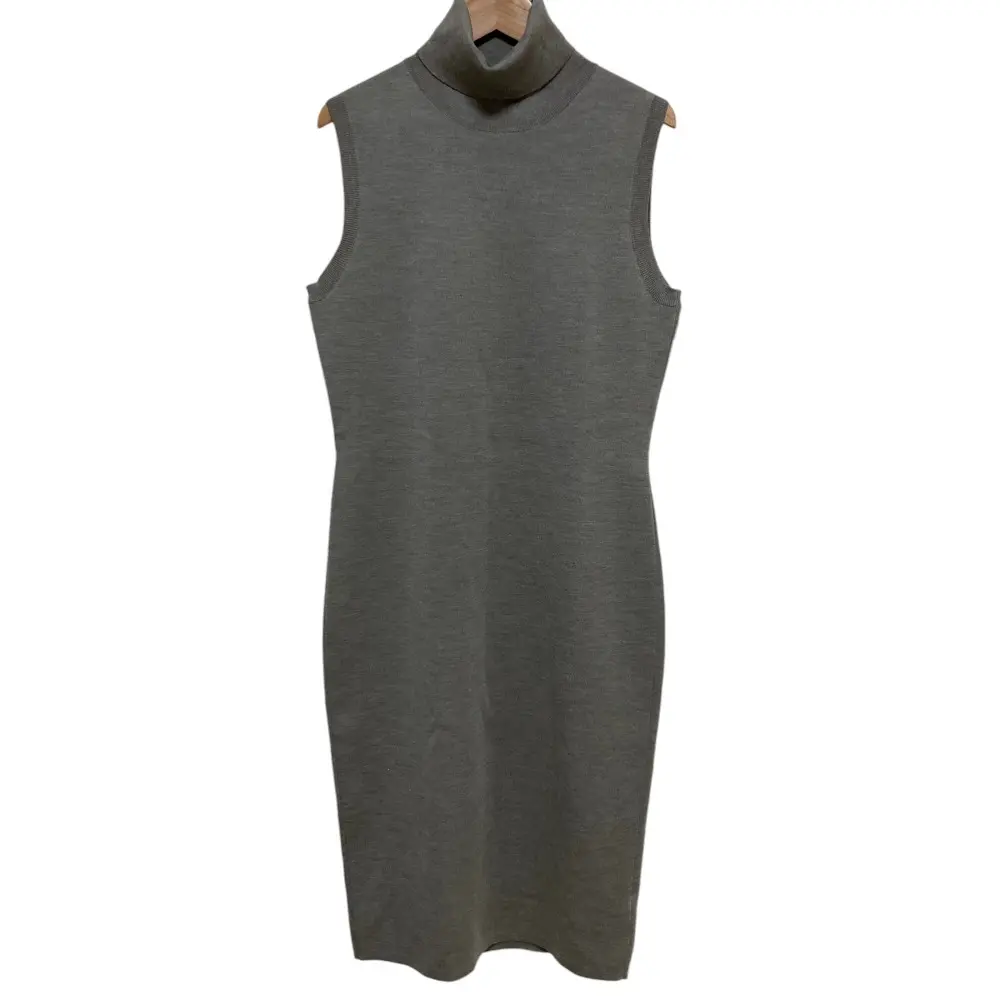 Ralph Lauren Purple Label ラルフローレン パープルレーベル タートルネック ノースリーブ ニットワンピース  M グレー