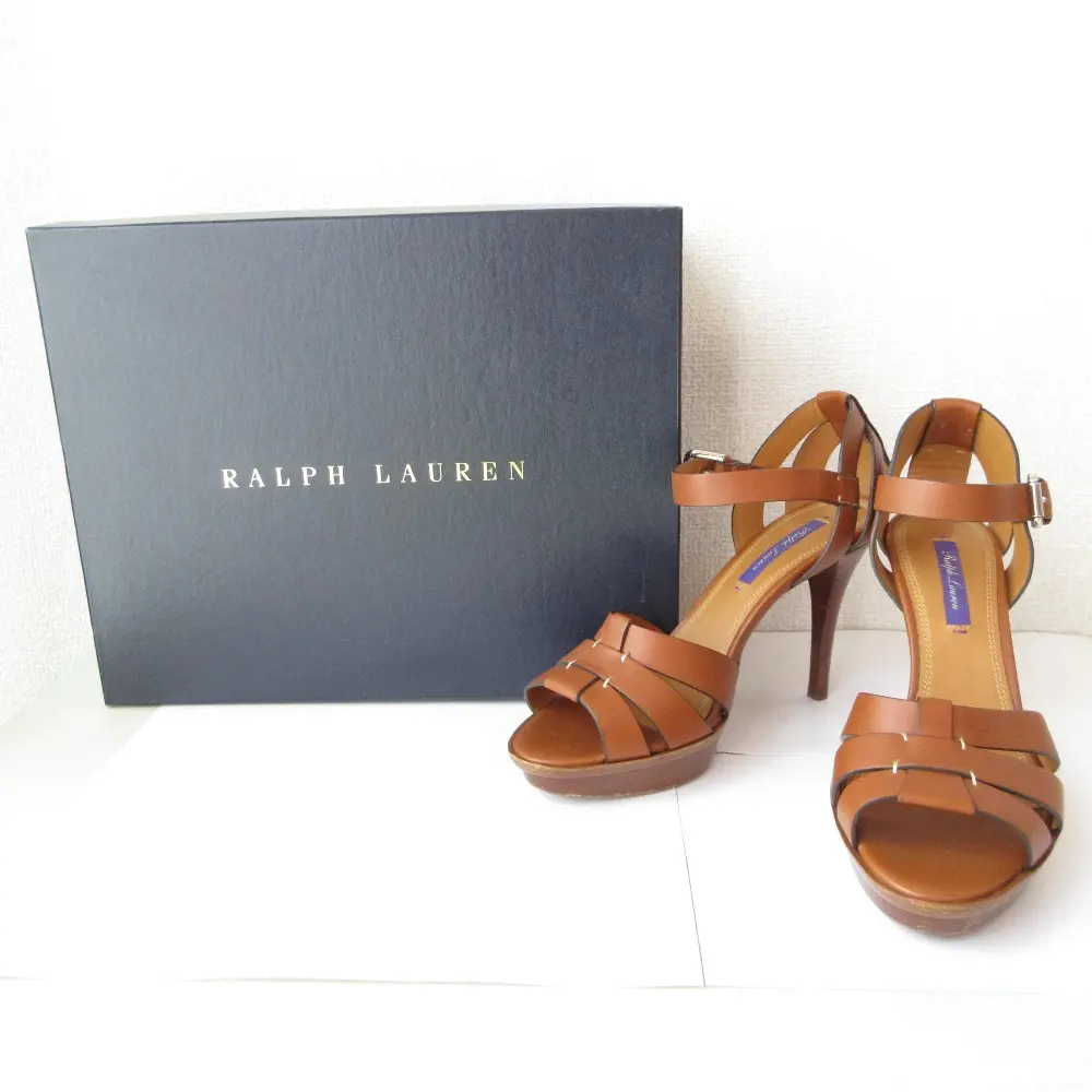 Ralph Lauren ラルフローレン パープルレーベル レザーストラップ ミュール サンダル 37 23.5cm相当 ブラウンの買取実績【2025年6月買取】