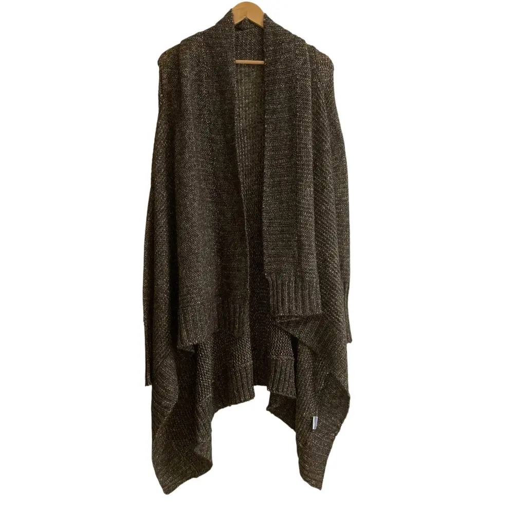 Ralph Lauren ラルフローレン ショールカラー ロング ニットカーディガン Sサイズ ブラウン ゴールドカラー