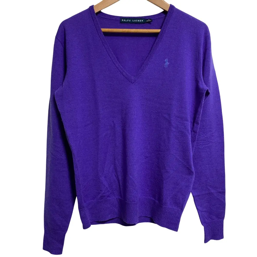 RALPH LAUREN ラルフローレン Vネック ニットセーター サイズXS パープル