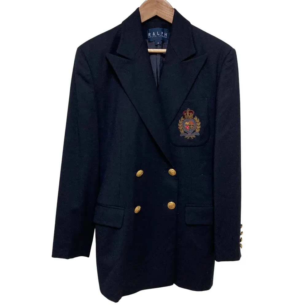 RALPH LAUREN ラルフローレン エンブレム 金釦 紺ブレ ブレザー サイズ4 ネイビー