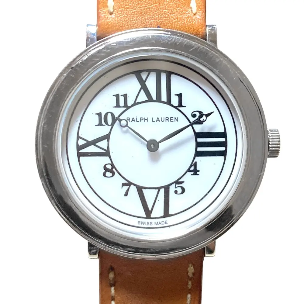 RALPH LAUREN ラルフローレン ラウンド クオーツ 腕時計 RL888 32mm ホワイト文字盤