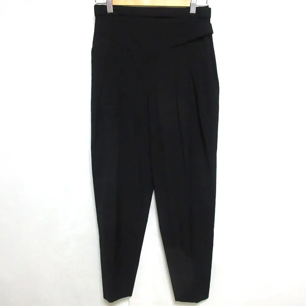 RED VALENTINO レッドヴァレンティノ ストレッチ ベルトデザイン タックテーパードパンツ 38 ブラック