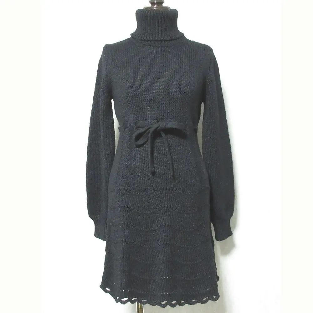 RED VALENTINO レッドヴァレンティノ タートルネック 長袖 ひざ丈 ニットワンピース 40 ブラックの買取実績【2025年3月買取】