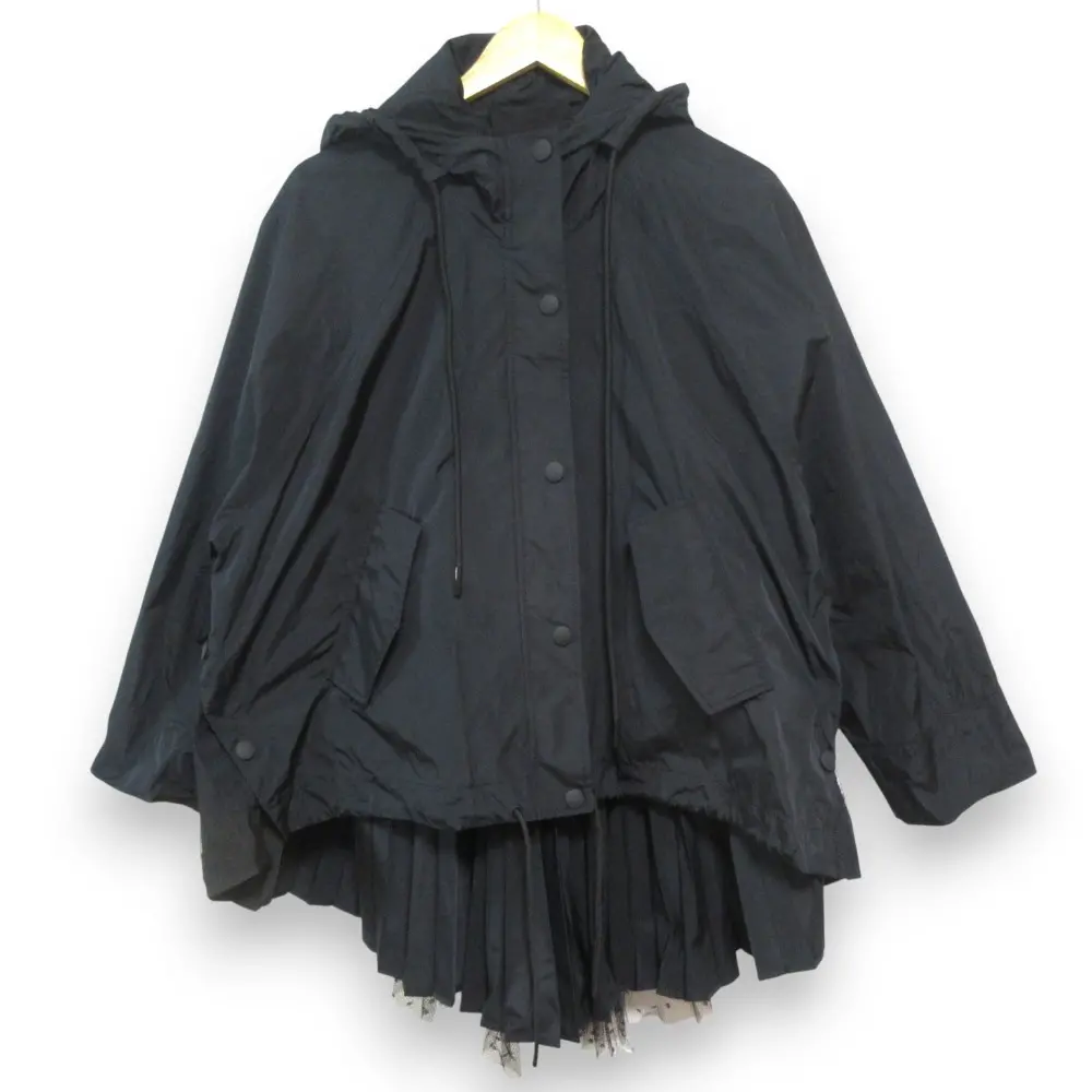 RED Valentino レッドヴァレンティノ バックプリーツ フーディージャケット サイズ40 ブラック