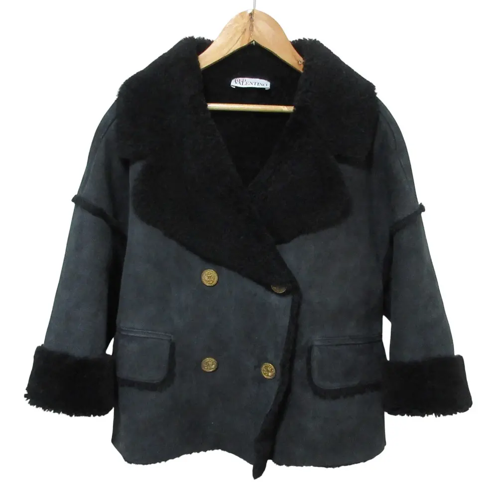 23AW REDValentino レッドヴァレンティノ ムートンコート ジャケット 3R3NA03Y6VF 38 ブラック