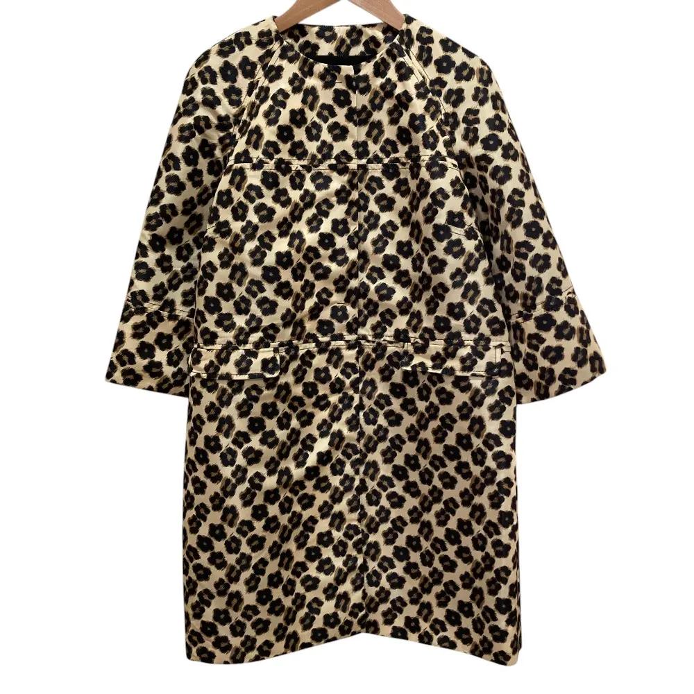 RED VALENTINO レッドヴァレンティノ 総柄 ノーカラーコート サイズ40 ベージュ ブラック