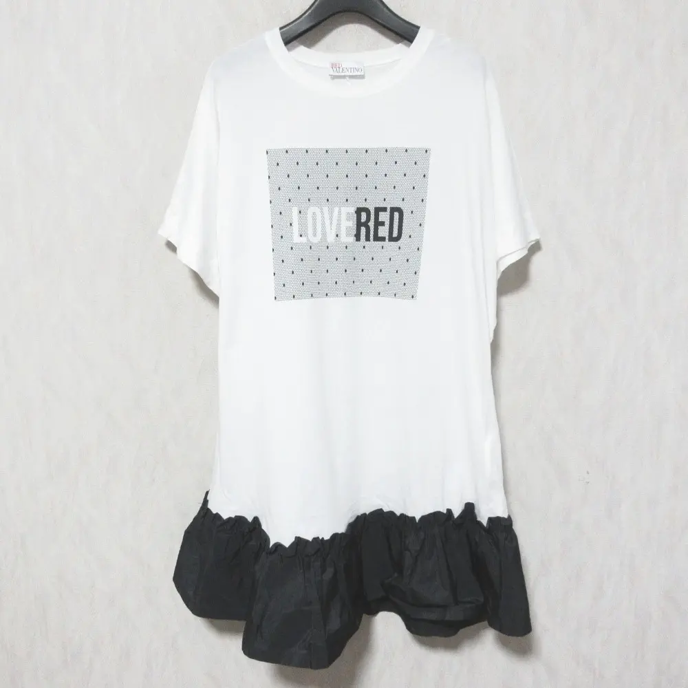 RED VALENTINO レッドヴァレンティノ LOVERED プリント チュニック TR3MJ04L518 サイズXXS ホワイト ブラック