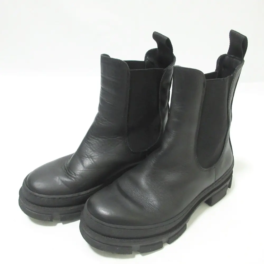 REMME レメ CHELSEA BOOTS レザー ボリュームソール サイドゴア ショートブーツ 36 約23cm ブラック