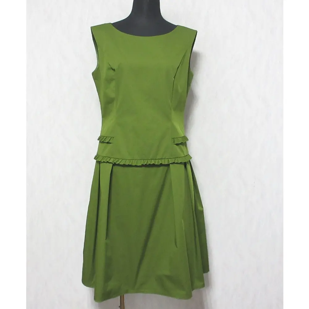 Rene ルネ ベーシック ノースリーブ フリルワンピース 5636080 36 グリーン