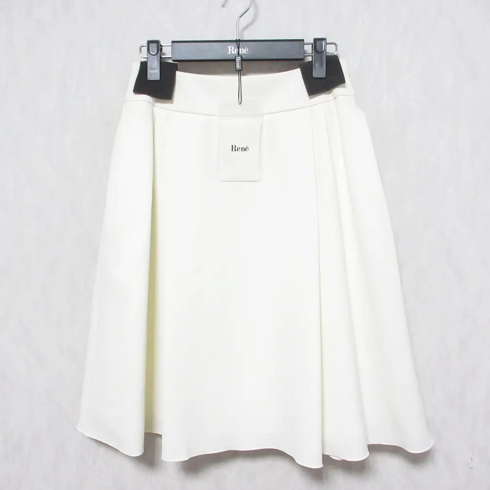 Rene ルネ サイドタック フレアスカート 6834180 36 ホワイト