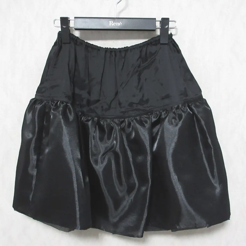 Rene ルネ サテンオーガンジースカート パニエ 6736730 36 ブラック