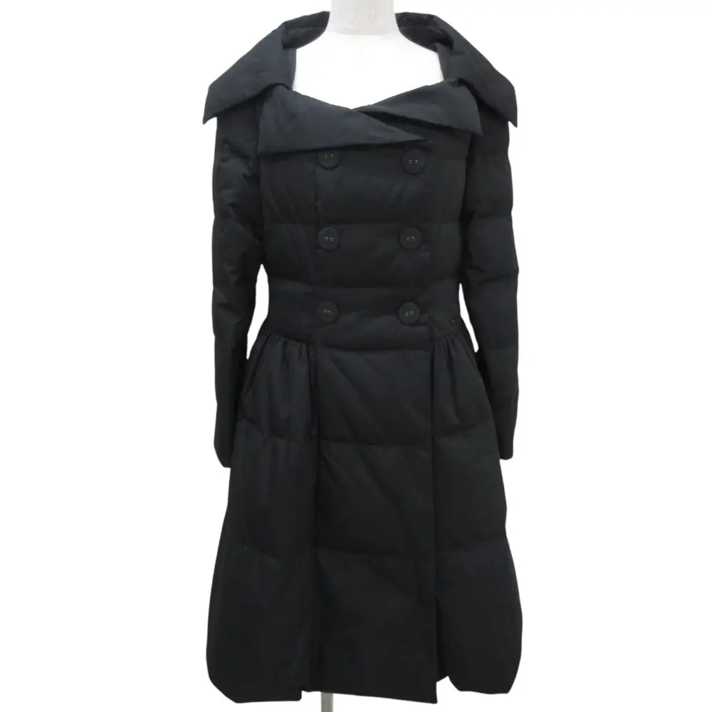 Rune ルネ ダブルブレスト フレアダウンコート ロングダウンジャケット 36 ブラック