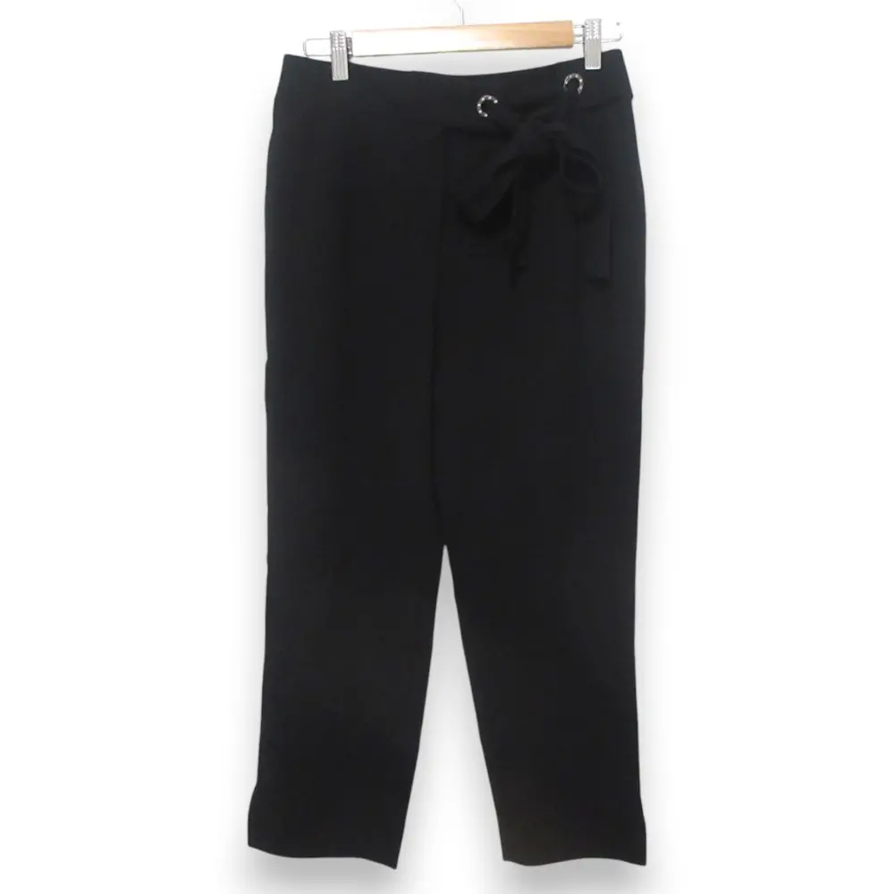 Rene basic ルネベーシック ウエストリボン テーパードパンツ スラックス サイズ38 ブラック