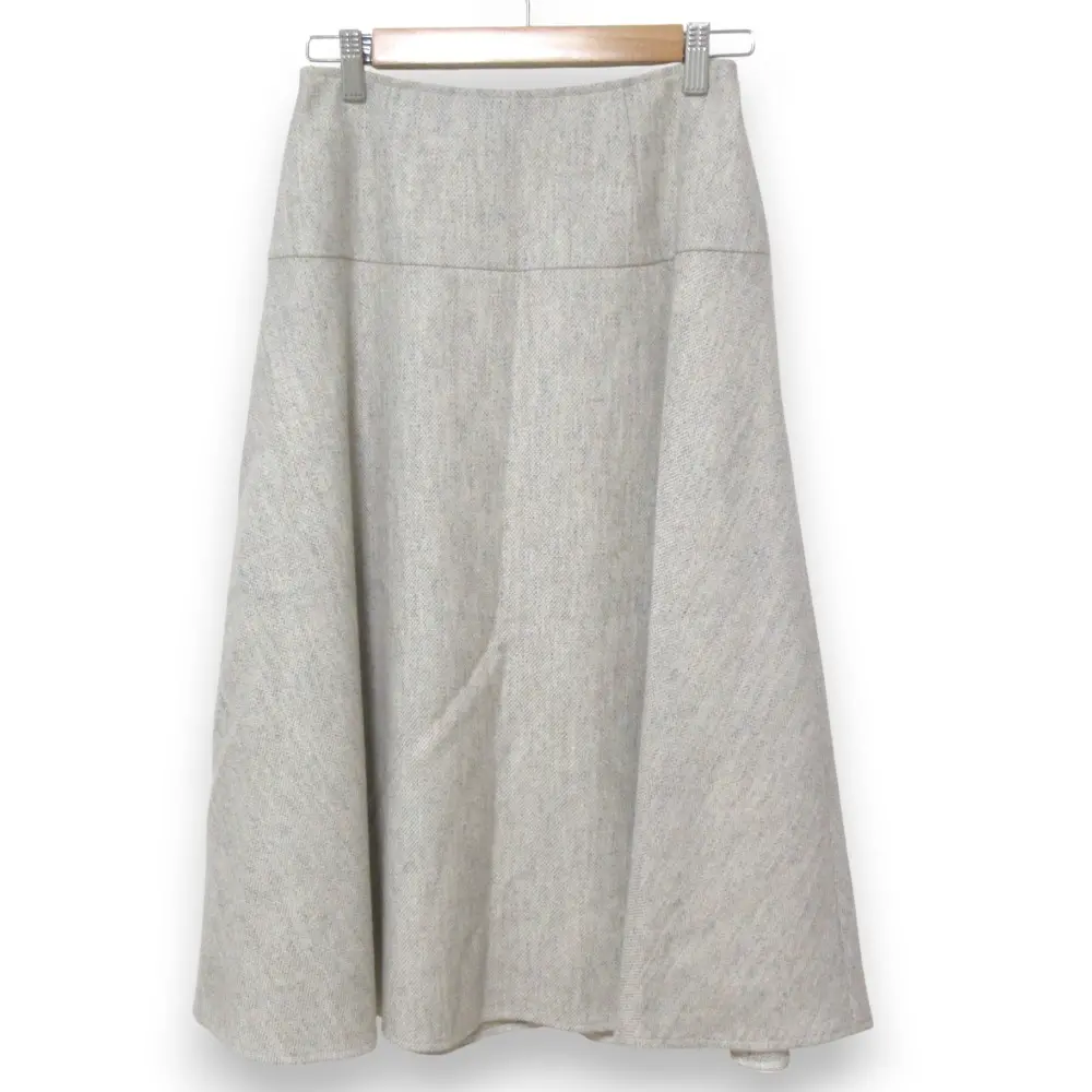 23AW Rene ルネ ウールブレンド ロング ミモレ丈 フレア ツイードスカート サイズ36 グレー系