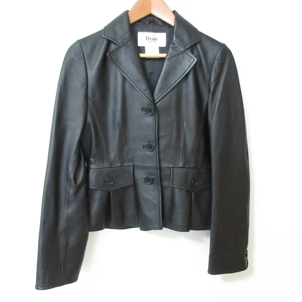 Rene ルネ ラムレザー テーラードジャケット サイズ36 ブラック
