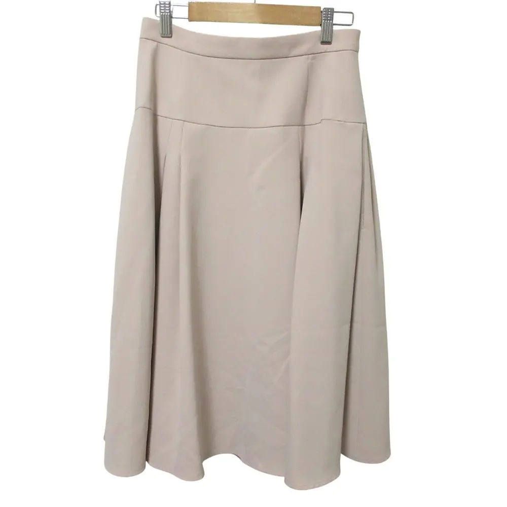 22年商品 Rene ルネ ロング タック フレア スカート 36 ベージュ