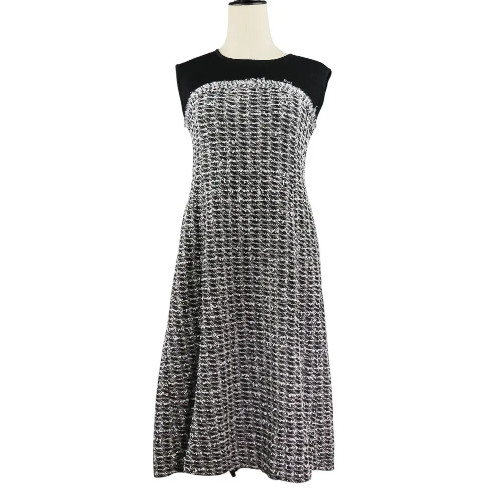 25SS Rene ルネ ニット ツイード ノースリーブ ドレス ワンピース 6522130 サイズ34 ブラック