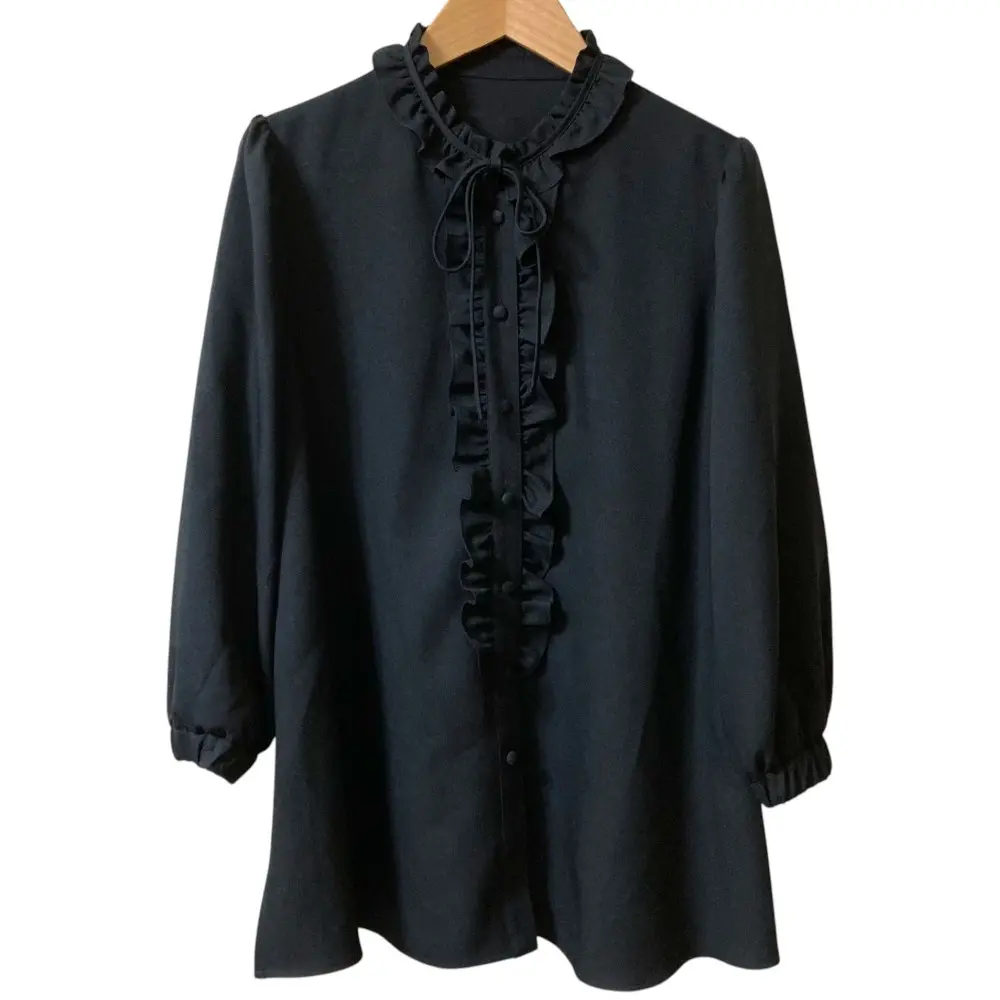 Rene ルネ リボン フリルブラウス 6331020 サイズ36 ブラック 